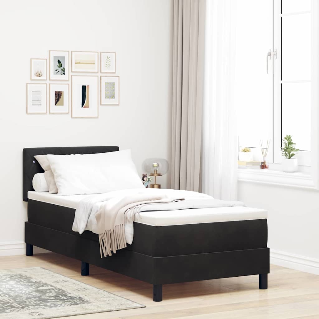 Dark Blue Box Spring Bed 100 x 200 cm Velvet