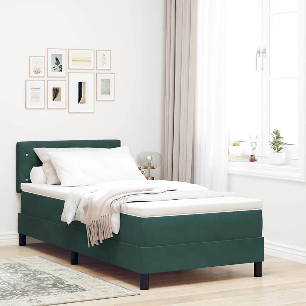 Dark Blue Box Spring Bed 100 x 200 cm Velvet
