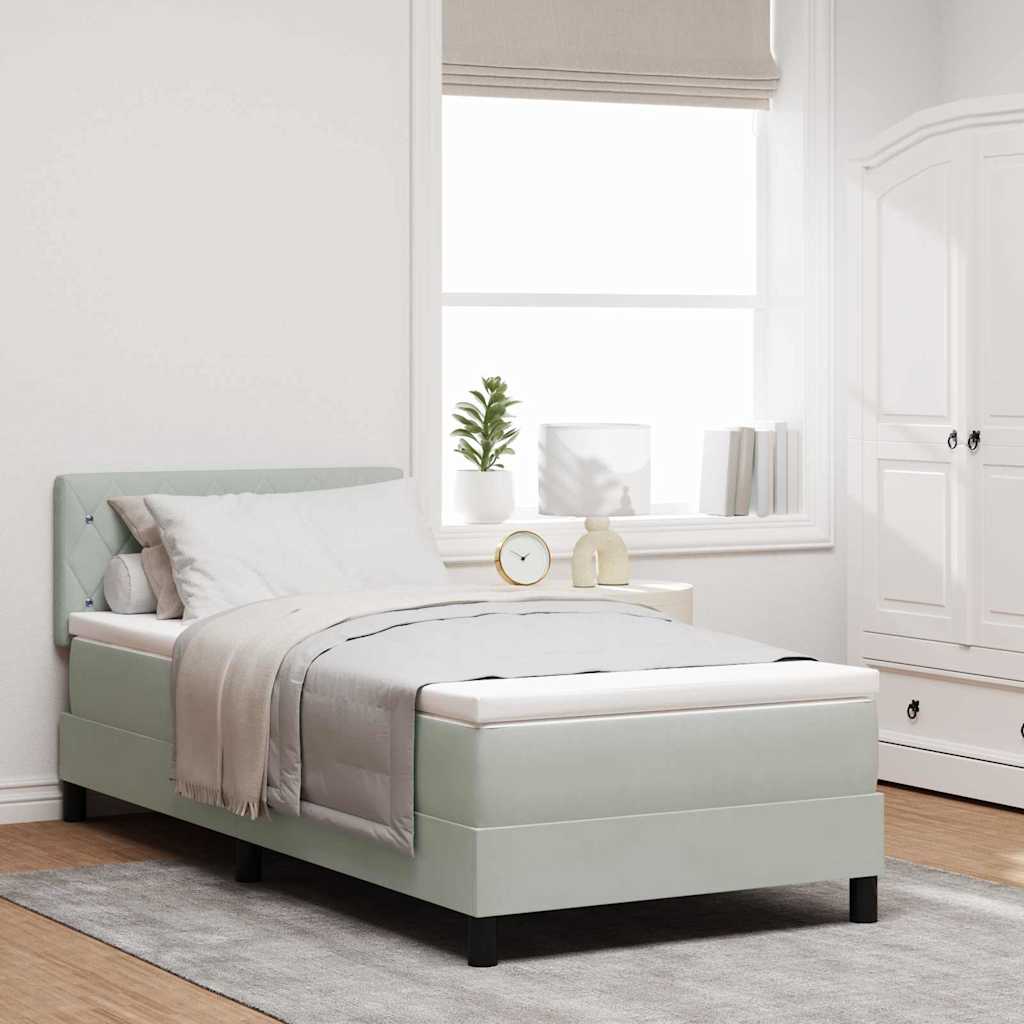 Dark Blue Box Spring Bed 100 x 200 cm Velvet
