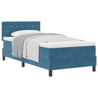Cama tipo Box Spring Azul Oscuro 100 x 200 cm Terciopelo