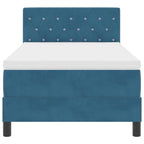 Cama tipo Box Spring Azul Oscuro 100 x 200 cm Terciopelo