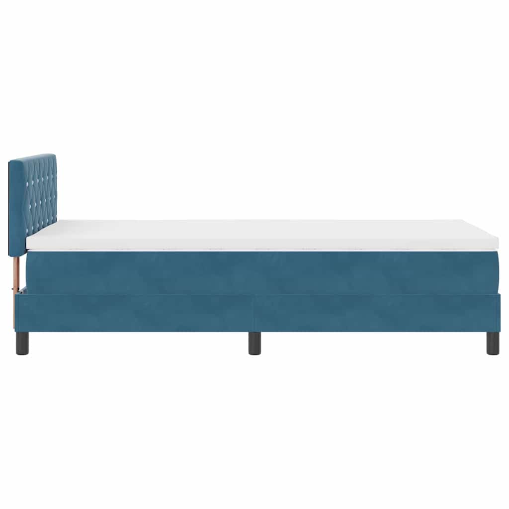 Cama tipo Box Spring Azul Oscuro 100 x 200 cm Terciopelo