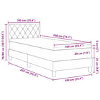 Cama tipo Box Spring Azul Oscuro 100 x 200 cm Terciopelo
