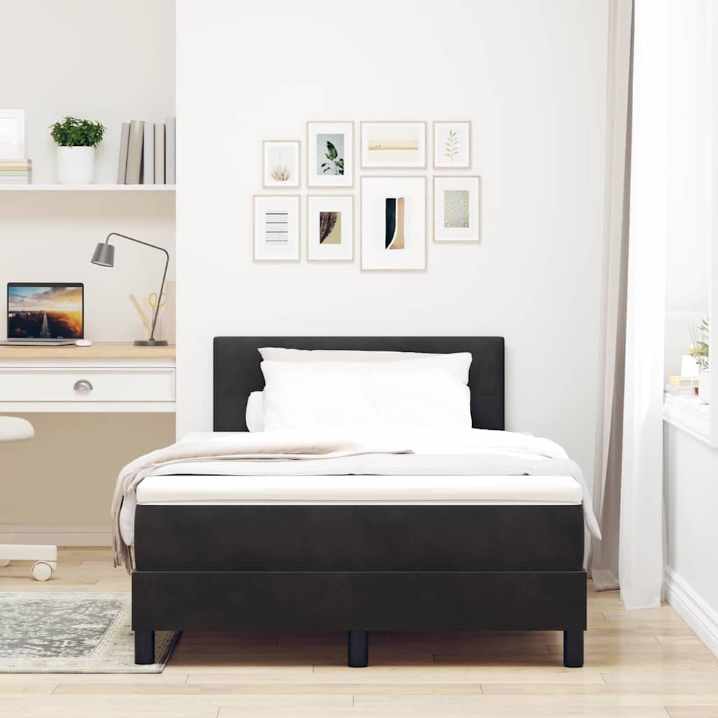 Dark Blue Box Spring Bed 100 x 200 cm Velvet
