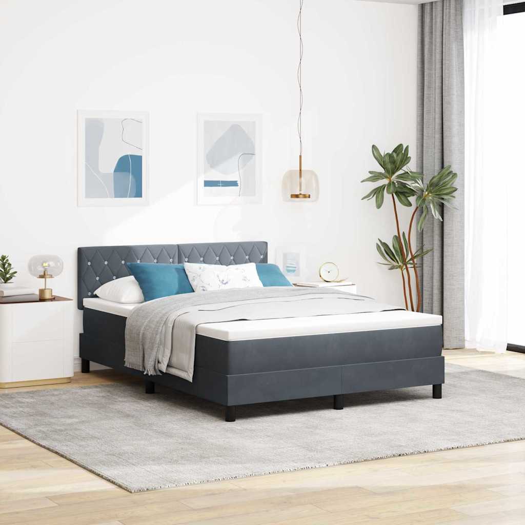 Dark Blue Box Spring Bed 100 x 200 cm Velvet