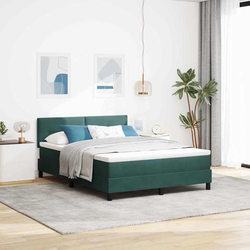 Dark Blue Box Spring Bed 100 x 200 cm Velvet