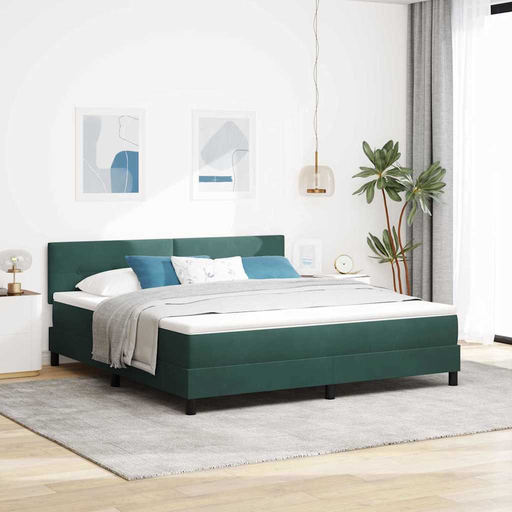 Dark Blue Box Spring Bed 100 x 200 cm Velvet