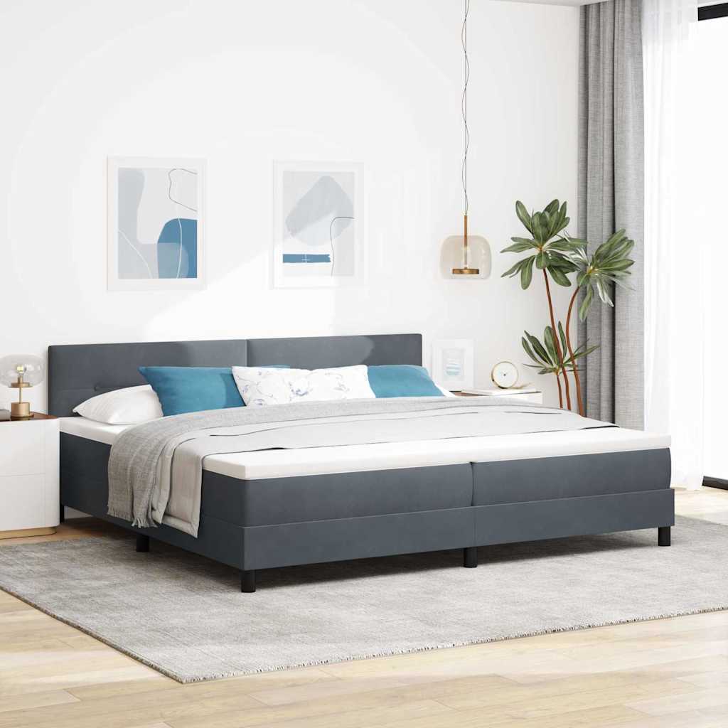 Dark Blue Box Spring Bed 100 x 200 cm Velvet