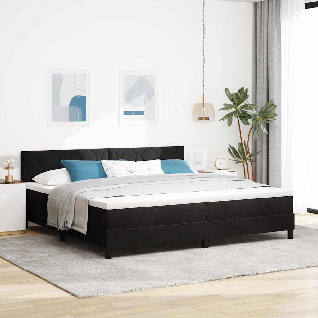 Dark Blue Box Spring Bed 100 x 200 cm Velvet