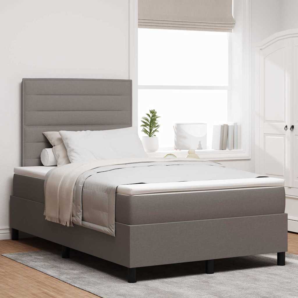 Box spring bed with blue mattress 100 x 200 cm fabric