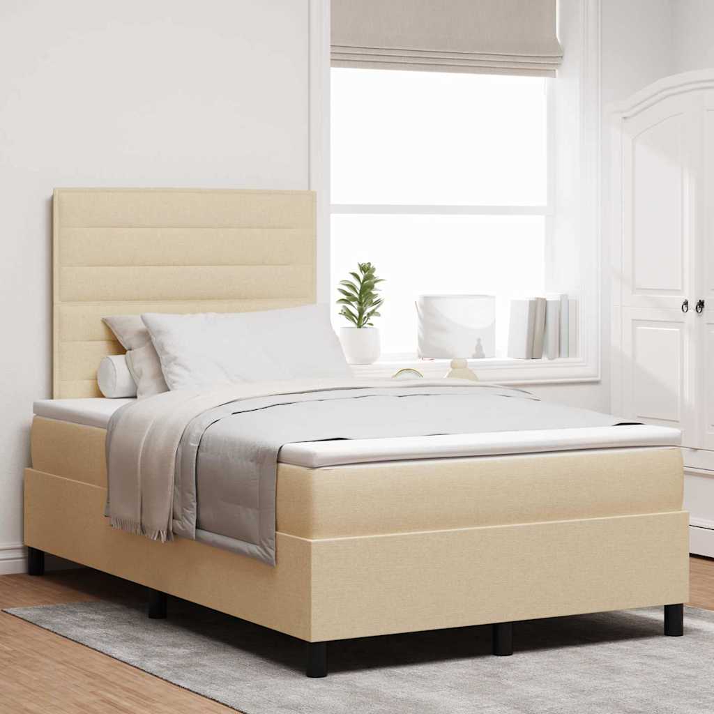 Box spring bed with blue mattress 100 x 200 cm fabric