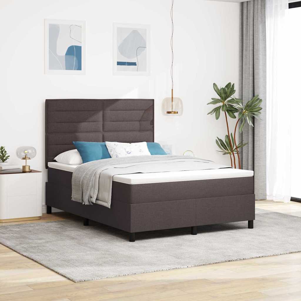 Box spring bed with blue mattress 100 x 200 cm fabric