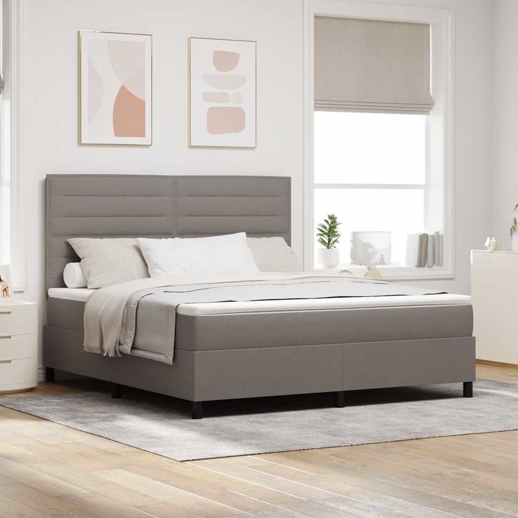 Box spring bed with blue mattress 100 x 200 cm fabric