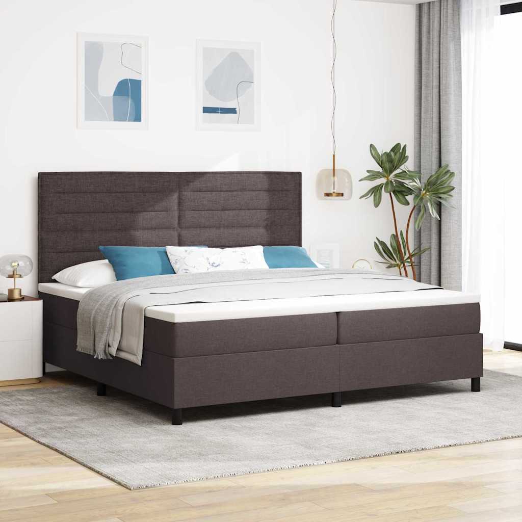 Box spring bed with blue mattress 100 x 200 cm fabric