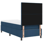 Cama tipo Box Spring con colchón Azul 100 x 200 cm tela