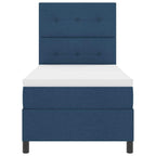 Cama tipo Box Spring con colchón Azul 100 x 200 cm tela