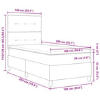 Cama tipo Box Spring con colchón Azul 100 x 200 cm tela
