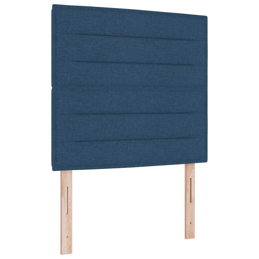 Cama tipo Box Spring com colchão Azul 100 x 200 cm tecido