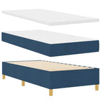 Cama tipo Box Spring com colchão Azul 100 x 200 cm tecido