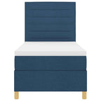 Cama tipo Box Spring com colchão Azul 100 x 200 cm tecido