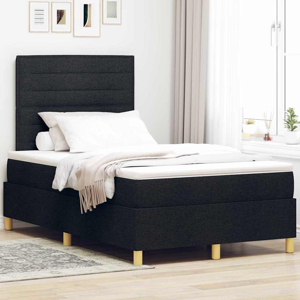 Cama tipo Box Spring com colchão Azul 100 x 200 cm tecido