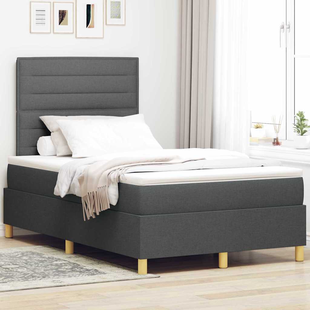 Cama tipo Box Spring com colchão Azul 100 x 200 cm tecido