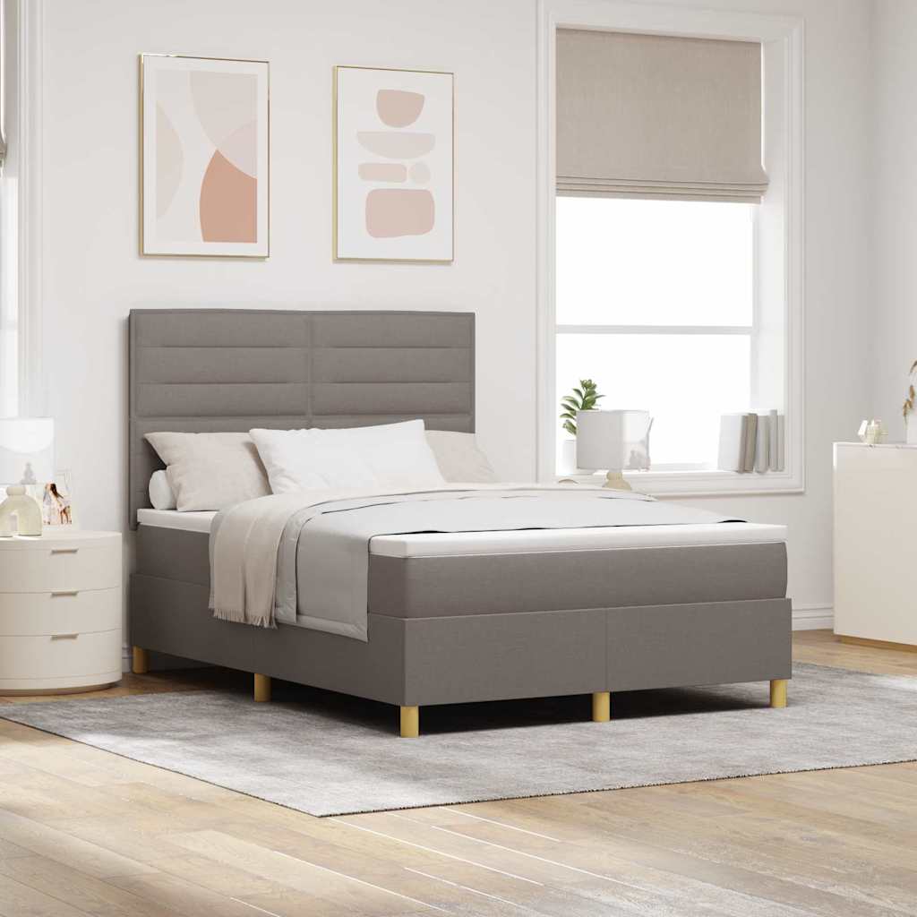 Cama tipo Box Spring com colchão Azul 100 x 200 cm tecido