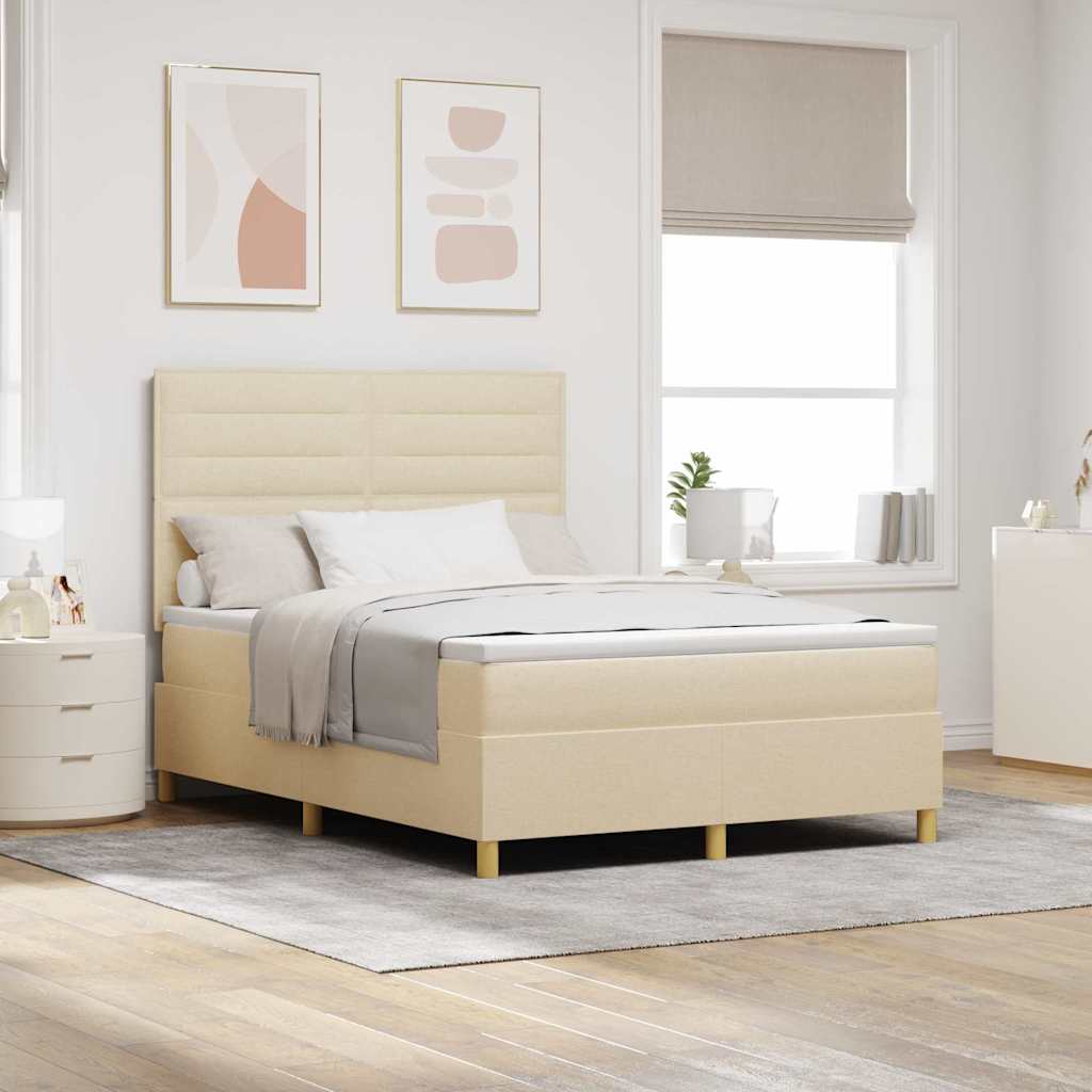 Cama tipo Box Spring com colchão Azul 100 x 200 cm tecido