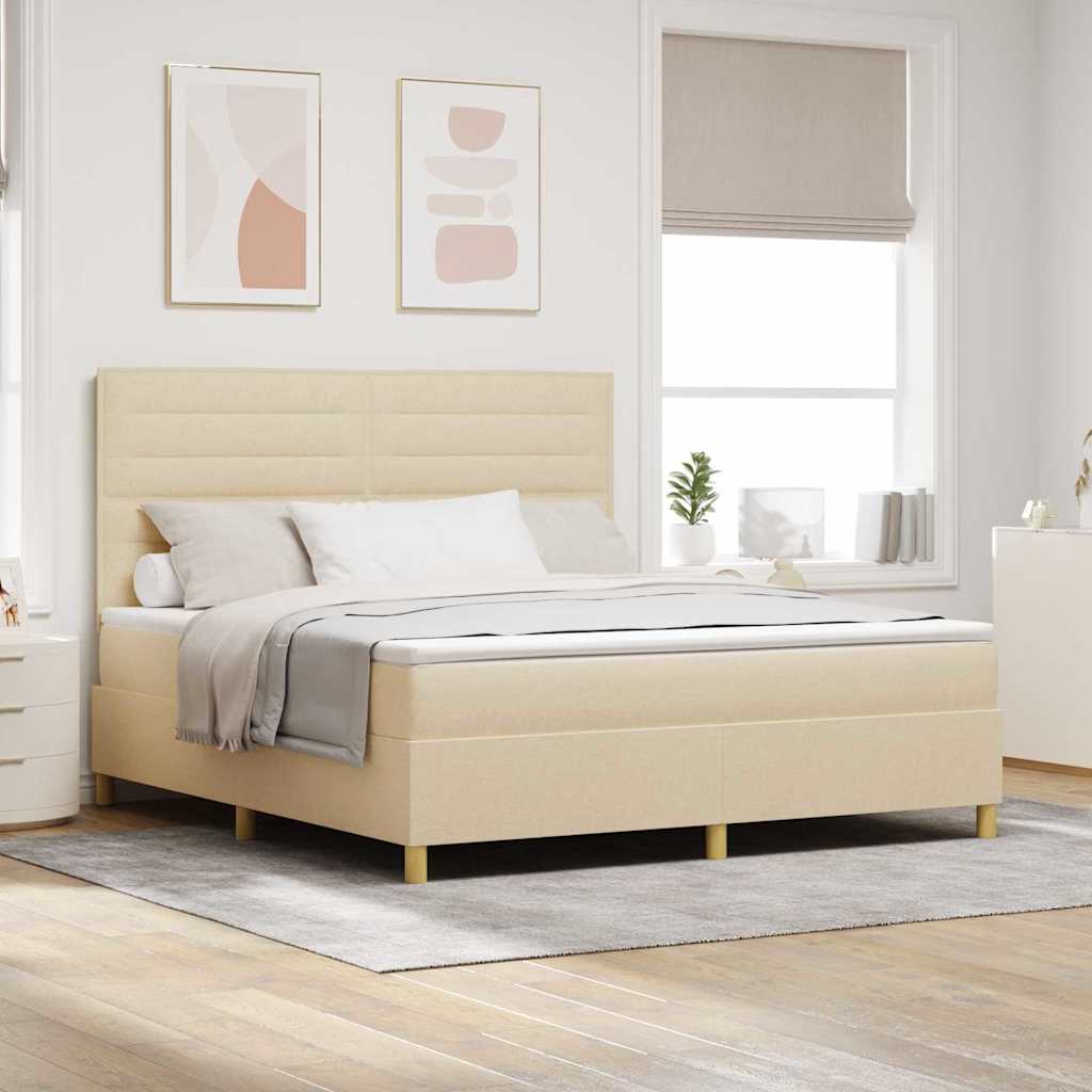 Cama tipo Box Spring com colchão Azul 100 x 200 cm tecido