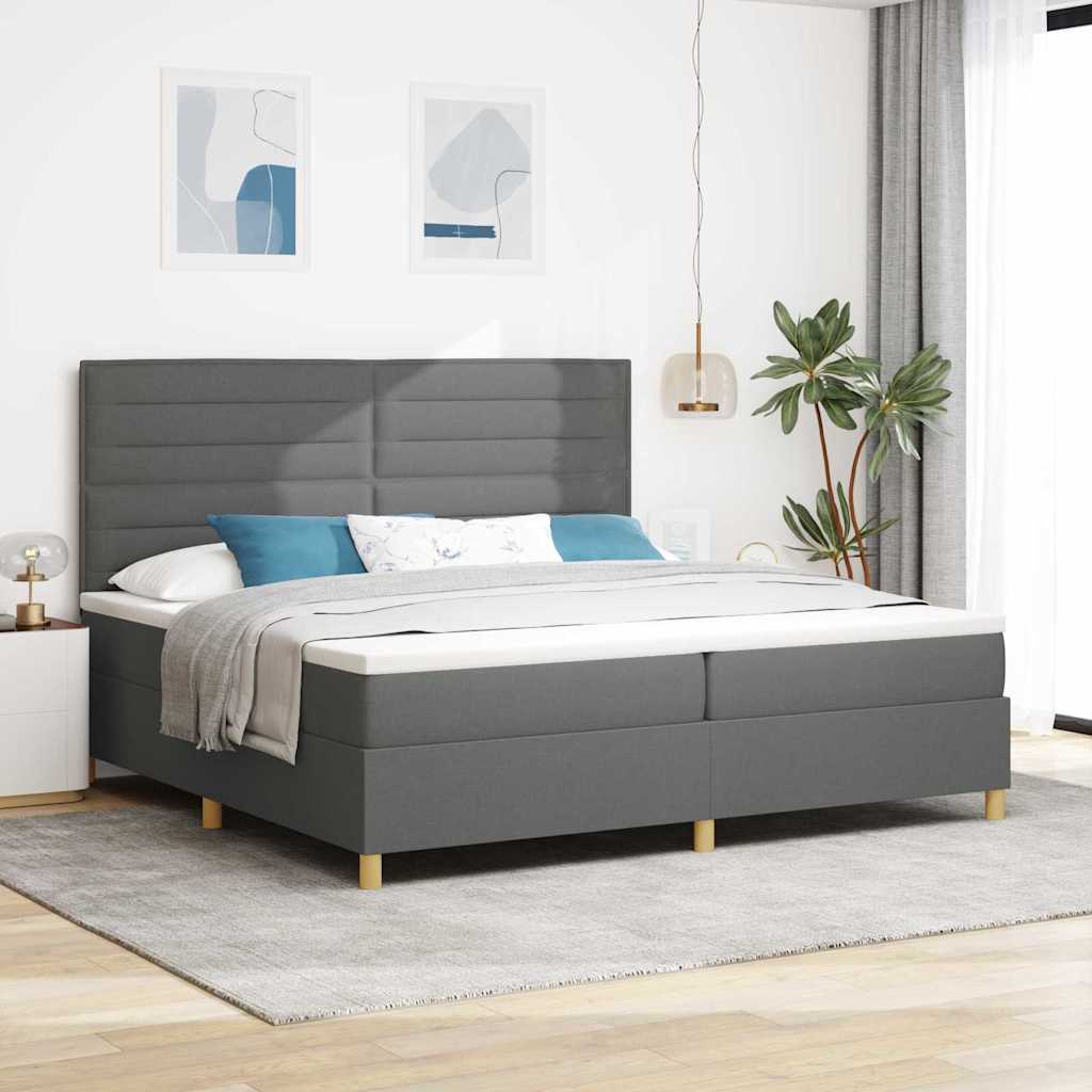 Cama tipo Box Spring com colchão Azul 100 x 200 cm tecido
