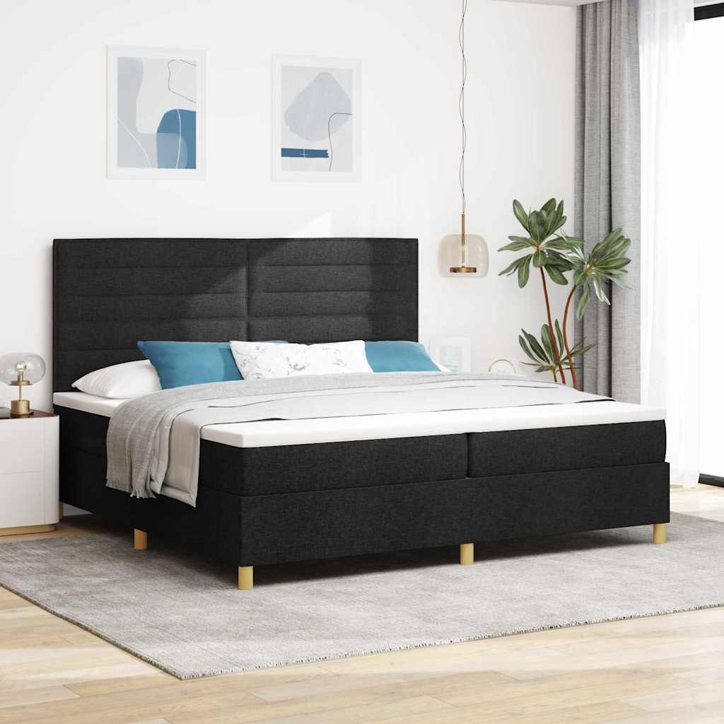 Cama tipo Box Spring com colchão Azul 100 x 200 cm tecido