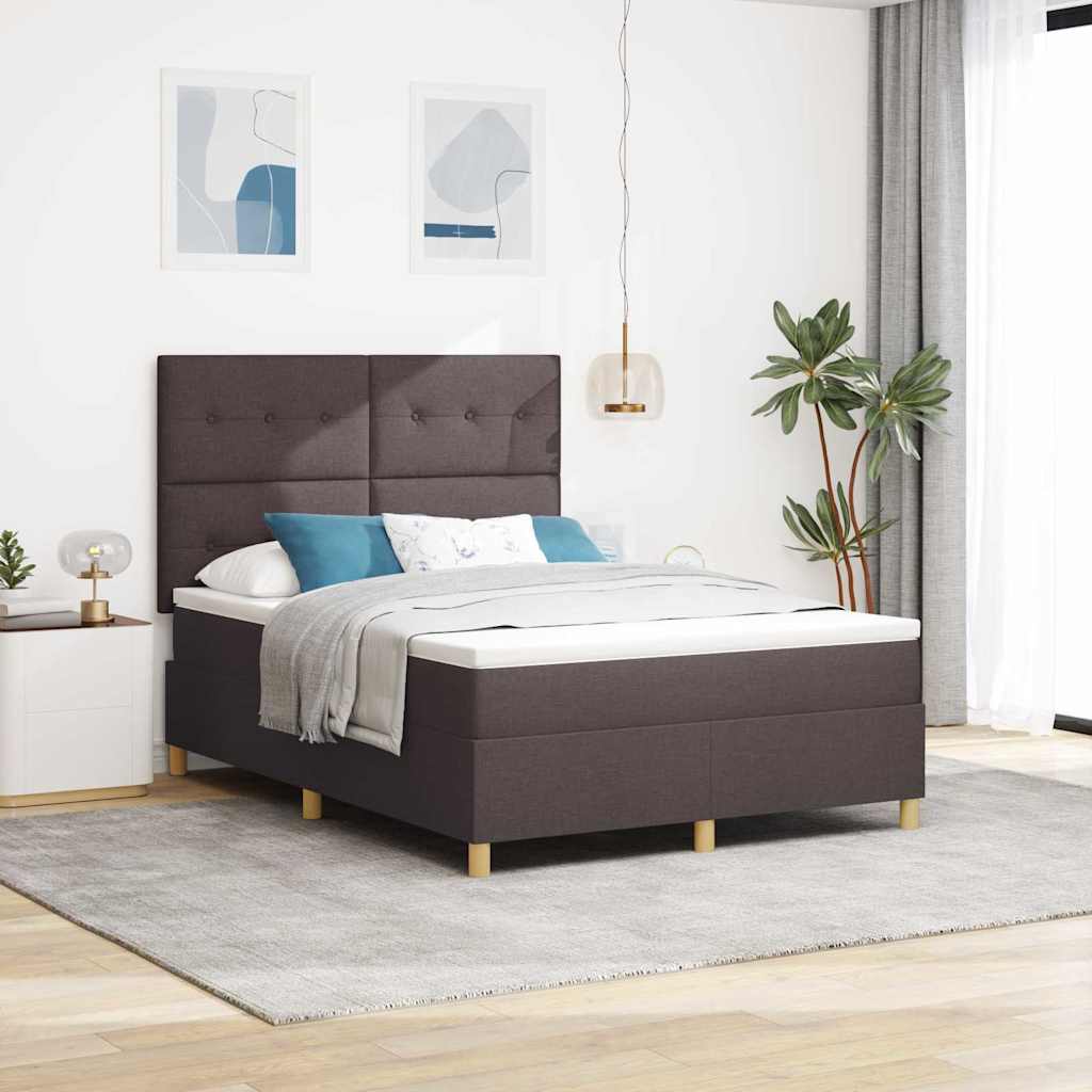 Cama tipo Box Spring com colchão Azul 100 x 200 cm tecido