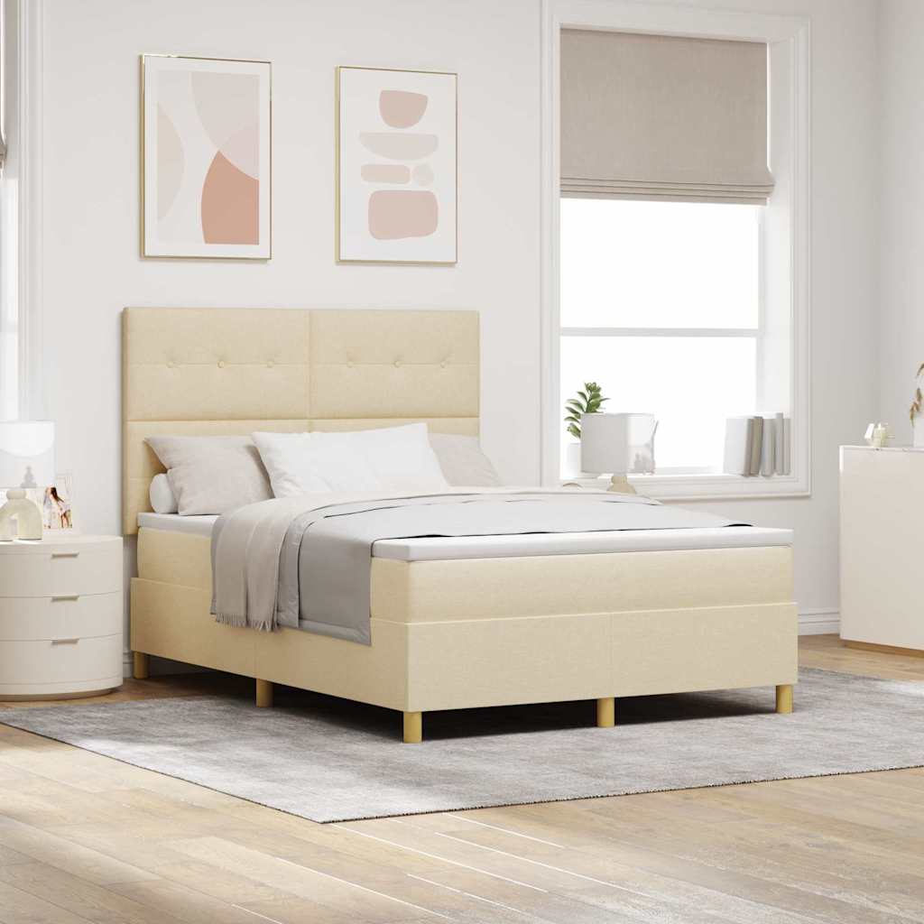 Cama tipo Box Spring com colchão Azul 100 x 200 cm tecido