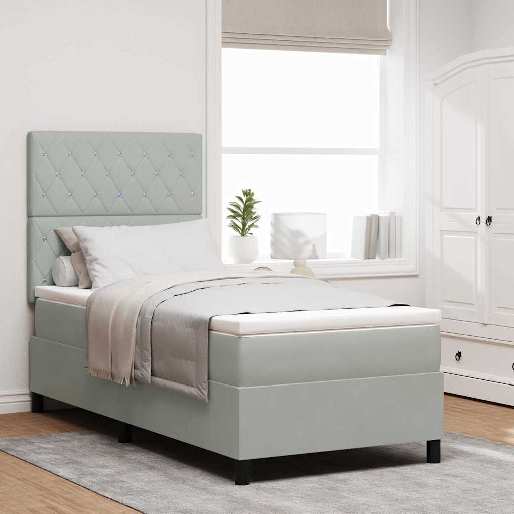 Cama Box Spring Azul Escuro 100 x 200 cm Veludo