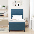 Cama Box Spring Azul Escuro 100 x 200 cm Veludo