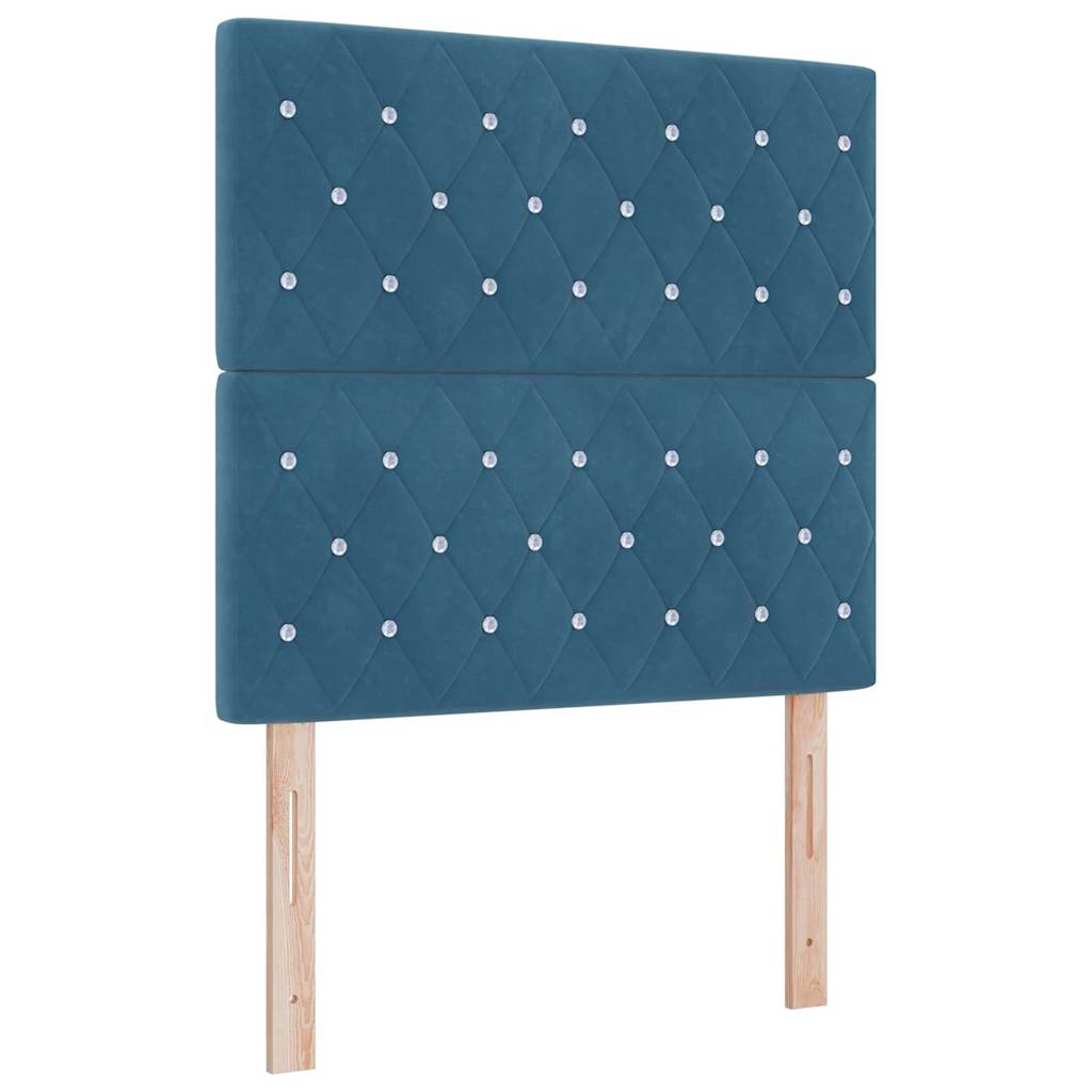 Cama Box Spring Azul Escuro 100 x 200 cm Veludo