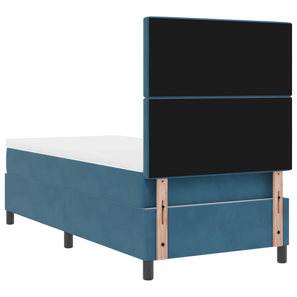 Cama Box Spring Azul Escuro 100 x 200 cm Veludo
