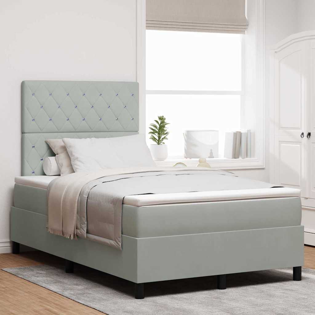 Cama Box Spring Azul Escuro 100 x 200 cm Veludo