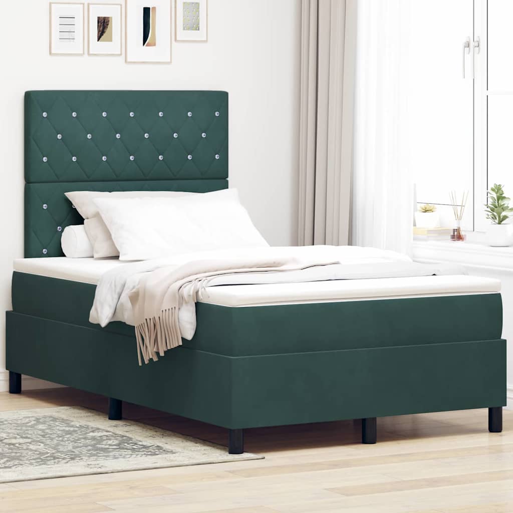 Cama Box Spring Azul Escuro 100 x 200 cm Veludo