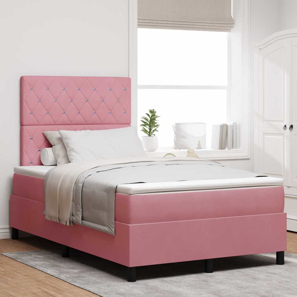 Cama Box Spring Azul Escuro 100 x 200 cm Veludo