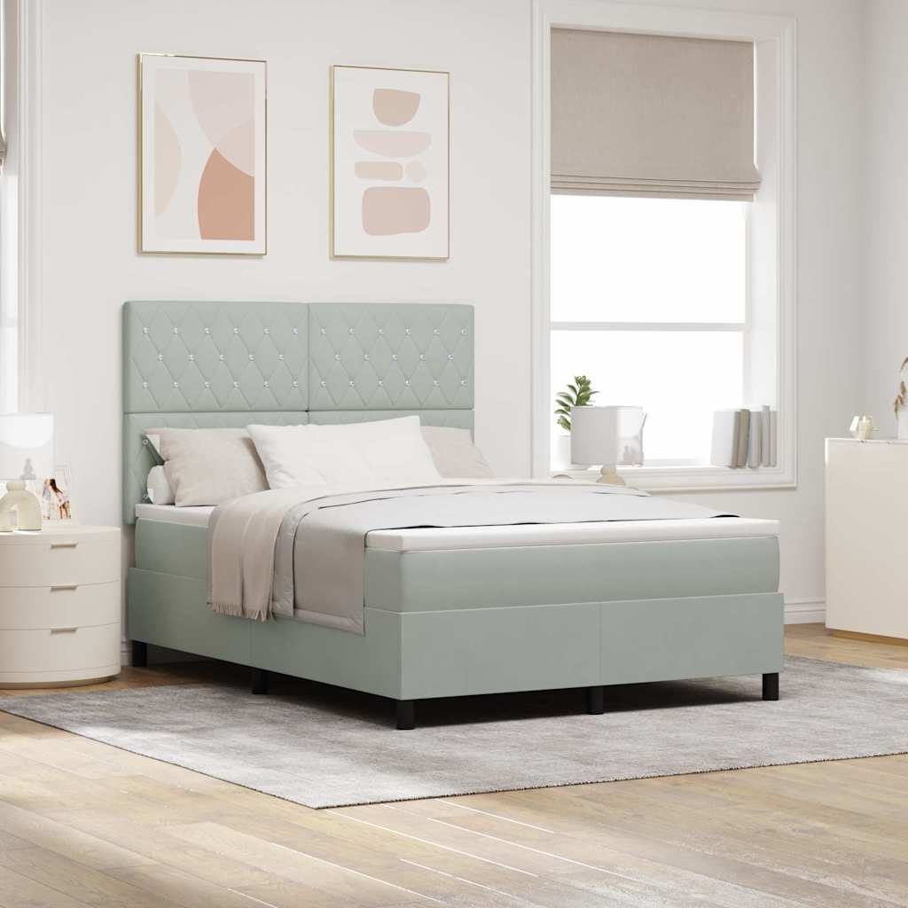Cama Box Spring Azul Escuro 100 x 200 cm Veludo