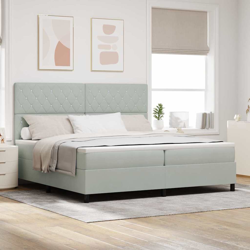 Cama Box Spring Azul Escuro 100 x 200 cm Veludo