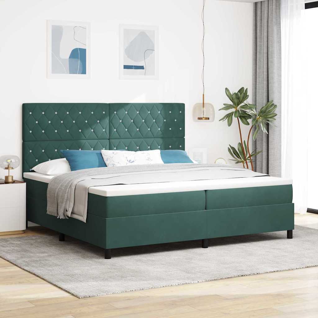 Cama Box Spring Azul Escuro 100 x 200 cm Veludo