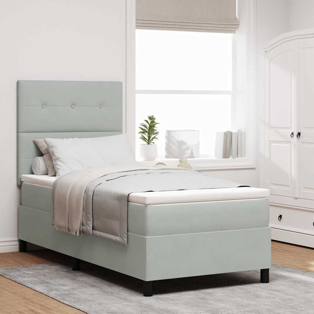 Cama Box Spring Azul Escuro 100 x 200 cm Veludo