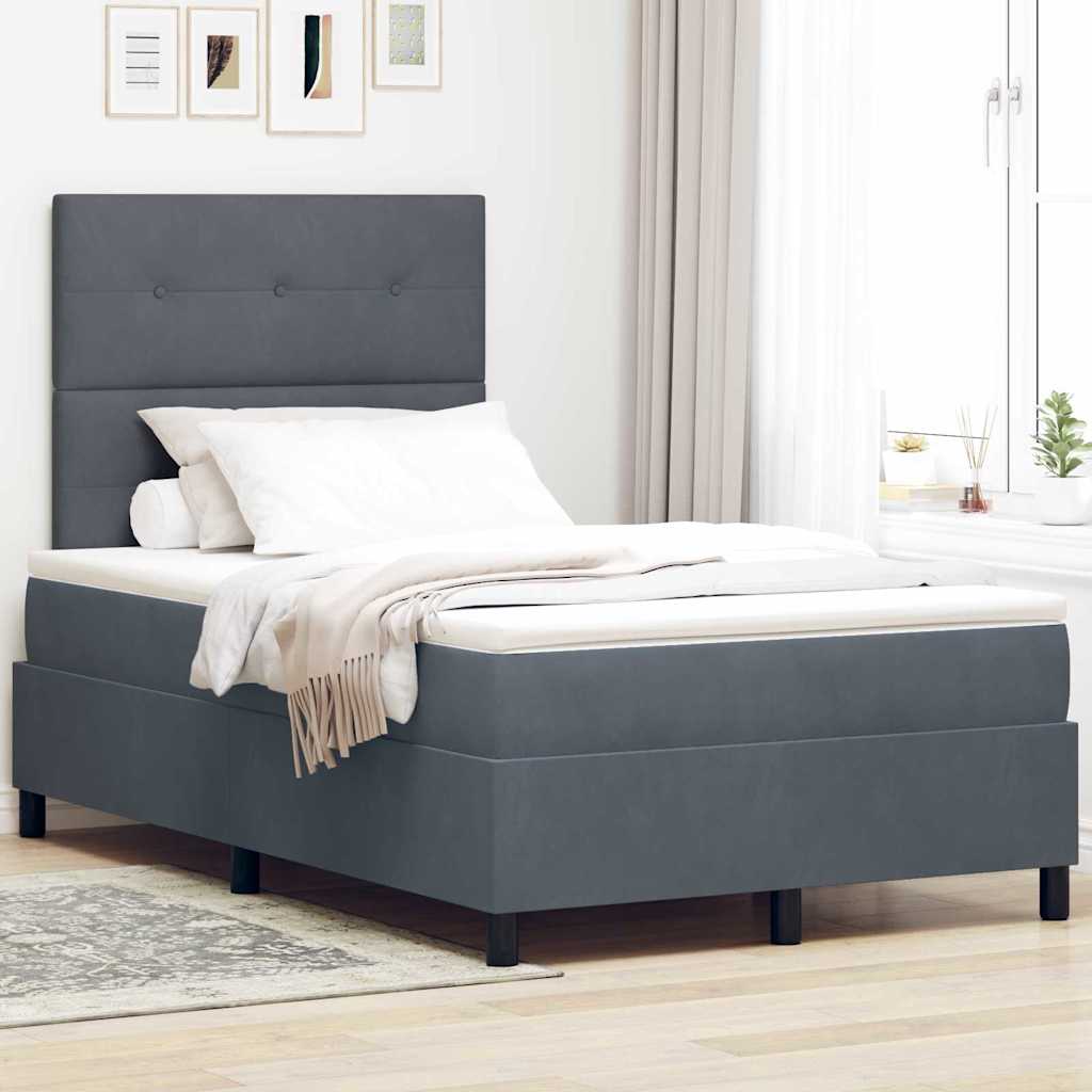 Cama Box Spring Azul Escuro 100 x 200 cm Veludo