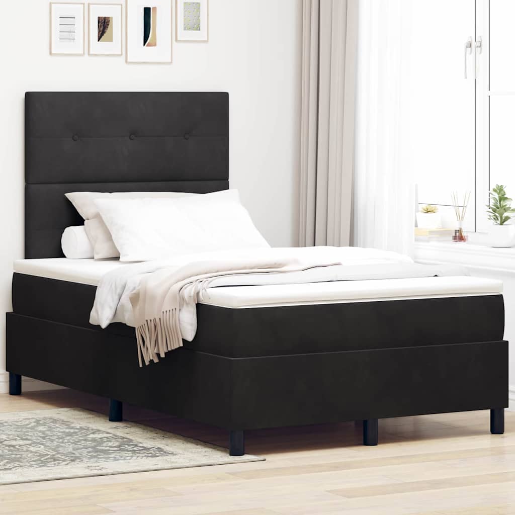 Cama Box Spring Azul Escuro 100 x 200 cm Veludo