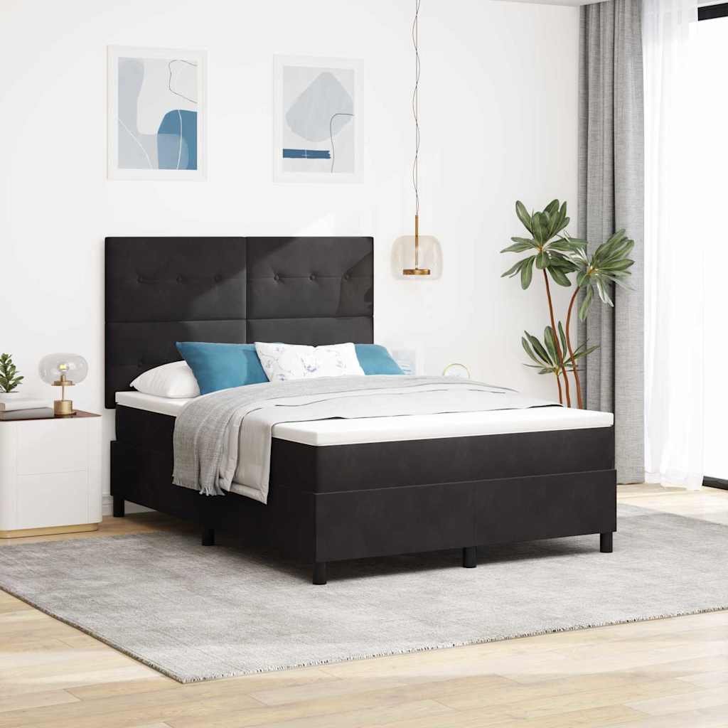 Cama Box Spring Azul Escuro 100 x 200 cm Veludo