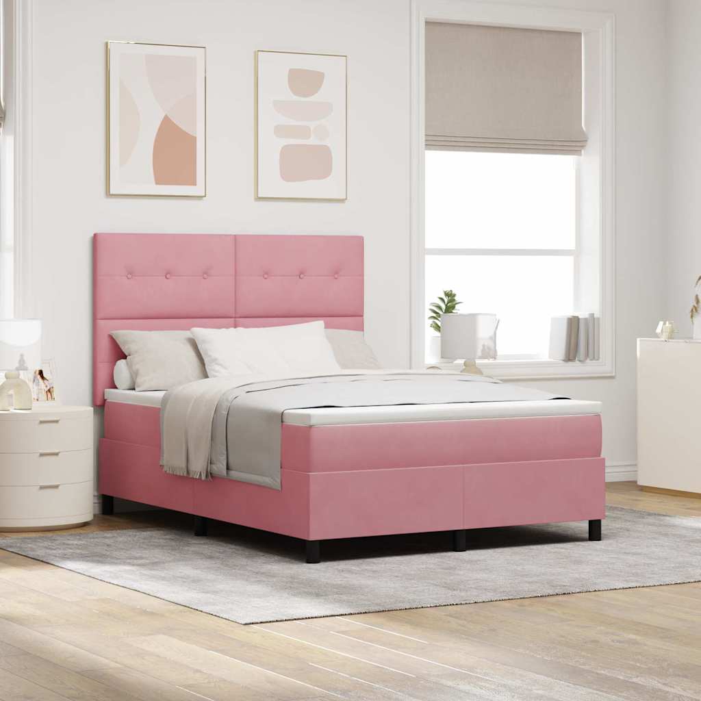 Cama Box Spring Azul Escuro 100 x 200 cm Veludo