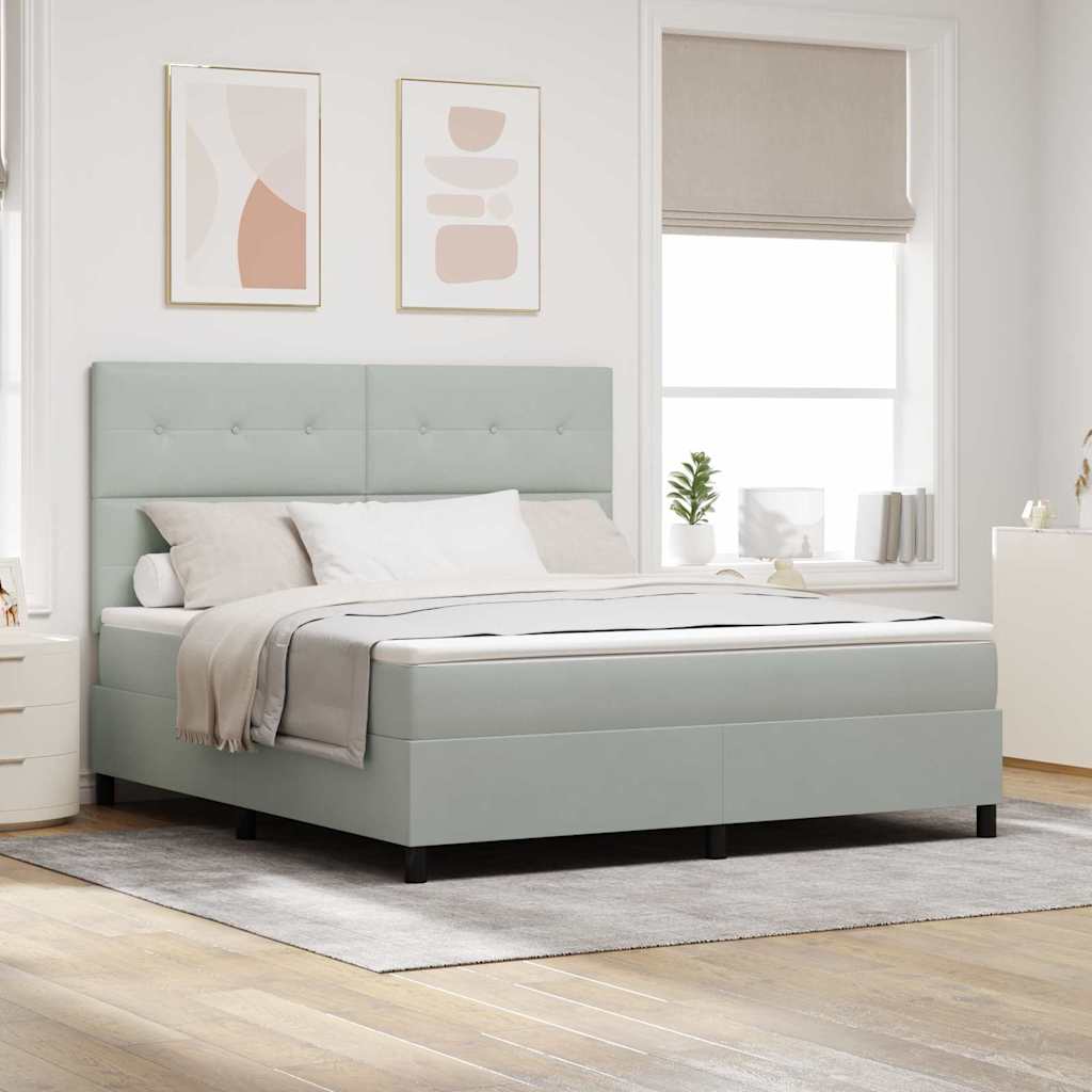 Cama Box Spring Azul Escuro 100 x 200 cm Veludo