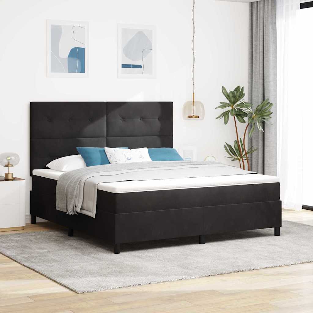 Cama Box Spring Azul Escuro 100 x 200 cm Veludo